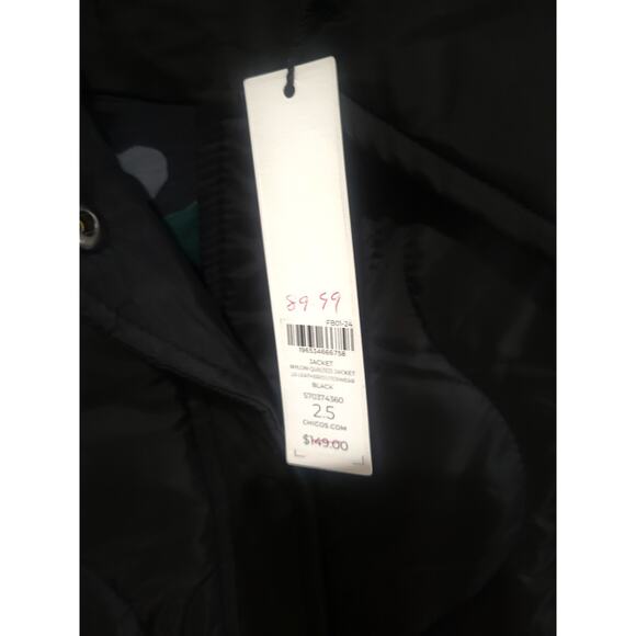 Chico's NWT Size 2.5 Large/XL Black Quilted Jacket Original MSRP $149 - Picture 7 of 12